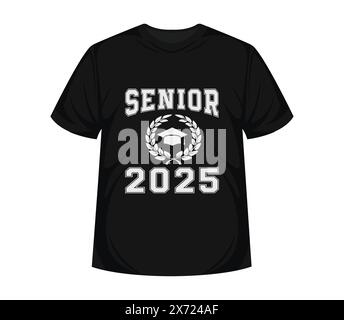 Classe de 2025, lettrage de mot bannière de script Congrats modèle de graduation pour le design party lycée ou collège, lettrage diplômé avec casquette académique Illustration de Vecteur