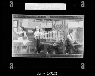 Franklin l'imprimeur, titre de la veste., photographie d'un tableau à Philadelphie, Pa., Detroit Publishing Co. No. 028053., Gift ; State Historical Society of Colorado ; 1949, Franklin, Benjamin, 1706-1790. , Imprimantes. , Presses à imprimer. Banque D'Images