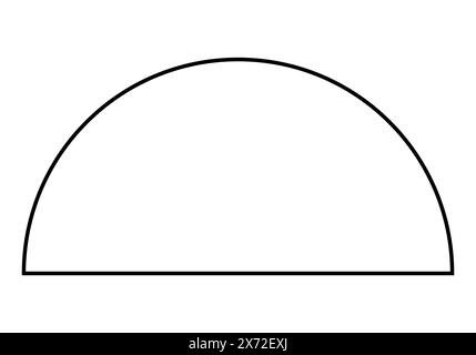 Forme de lunette, illustration de silhouette vectorielle noir et blanc de demi-cercle Illustration de Vecteur