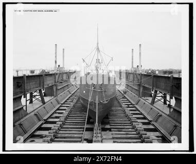 Cale sèche flottante, Alger, La., '675-G' sur négatif., Detroit Publishing Co. No. 016354., cadeau ; State Historical Society of Colorado ; 1949, Boat & Ship Industry. , États-Unis, Louisiane, Nouvelle-Orléans. Banque D'Images