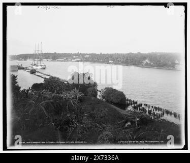 River Harbor from City Wall, Domingo City, San Domingo, W.I., la séquence d'image correcte du vidéodisque est 1A-06227, 06226., Detroit Publishing Co. nos 010540, 013231 et 013232., Gift ; State Historical Society of Colorado ; 1949, Harbors. , République dominicaine, Saint-Domingue. Banque D'Images