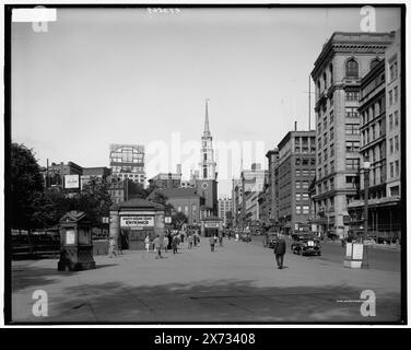 Tremont Street et le centre commercial, Boston, Mass., titre tiré de la veste., à la limite de Boston Common., Detroit Publishing Co. No. 073569., Gift ; State Historical Society of Colorado ; 1949, Streets. , Installations commerciales. , Parcs. , Métro. , États-Unis, Massachusetts, Boston. Banque D'Images