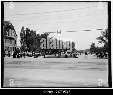 Approche du pont belle Isle, Detroit, Detroit Publishing Co. no. 016463., Gift ; State Historical Society of Colorado ; 1949, Streets. , États-Unis, Michigan, Detroit. Banque D'Images