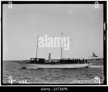 Comtesse, attribution basée sur le style du titre et de la numérotation., '356' sur négatif., No Detroit Publishing Co. no., cadeau ; State Historical Society of Colorado ; 1949, Countesse (yacht à vapeur), yachts à vapeur. Banque D'Images