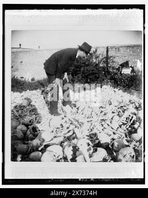 Tas d'os dans le cimetière, nécropole Cristobal Colon, la Havane, titre de veste., '[, .]51' sur négatif., Detroit Publishing Co. no. 32432., Gift ; State Historical Society of Colorado ; 1949, cimetières. , Bones. , Cuba, la Havane. Banque D'Images