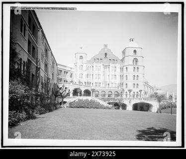 Aile est, Arlington Hotel, Santa Barbara, Calif., Detroit Publishing Co. no. 073289., Gift ; State Historical Society of Colorado ; 1949, Hôtels. , États-Unis, Californie, Santa Barbara. Banque D'Images