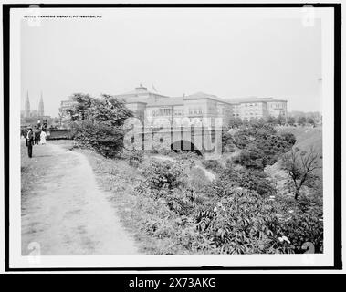 Carnegie Institute and Library, Pittsburgh, Pa., Detroit Publishing Co. no. 071363., Gift ; State Historical Society of Colorado ; 1949, Libraries. , Galeries et musées. , Ponts. , États-Unis, Pennsylvanie, Pittsburgh. Banque D'Images