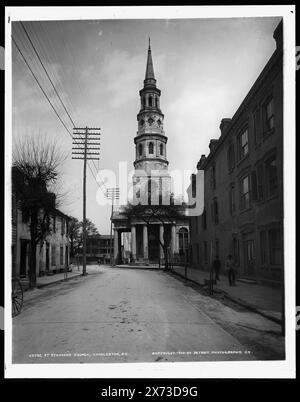 Philip's Church, Charleston, S.C., transparent en verre correspondant (même code de série) disponible sur le cadre du vidéodisque 1A-28941. Le titre sur la transparence identifie à tort l'église comme étant celle de Stephen's., Detroit Publishing Co. No. 05788., Gift ; State Historical Society of Colorado ; 1949, tenue par Philip's Episcopal Church (Charleston, S.C.) , Anglican Church. , États-Unis, Caroline du Sud, Charleston. Banque D'Images