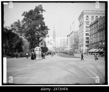 Tremont, rue et centre commercial, Boston, Mass., à la limite de Boston Common., 'Saunderson' sur l'étiquette ; '151' sur le négatif., Detroit Publishing Co. No. 071421., Gift ; State Historical Society of Colorado ; 1949, Streets. , Parcs. , États-Unis, Massachusetts, Boston. Banque D'Images