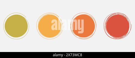 Ensemble de cercles colorés dessinés à la main. Illustration vectorielle Illustration de Vecteur