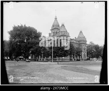 Palais de justice à Pontiac, Ill., Detroit Publishing Co. No. 05973., Gift ; State Historical Society of Colorado ; 1949, Livingston County Courthouse (Pontiac, Ill.), Courthouses. , États-Unis, Illinois, Pontiac. Banque D'Images