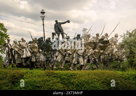 Le mémorial de Béla Kun au Memento Park, Budapest, Hongrie Banque D'Images