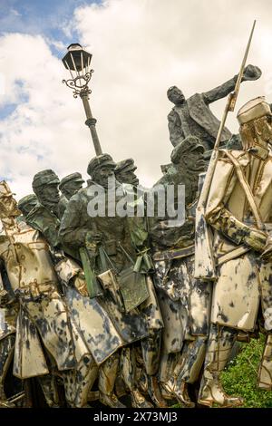 Le mémorial de Béla Kun au Memento Park, Budapest, Hongrie Banque D'Images