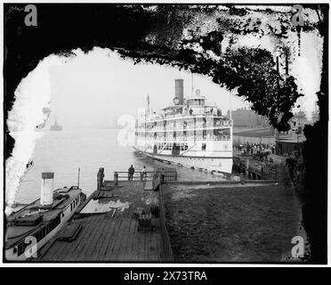 Steamer Put-in-Bay, titre de veste., Detroit Publishing Co. No. 500851., Gift ; State Historical Society of Colorado ; 1949, Put-in-Bay (bateau à vapeur), bateaux à vapeur. , Quais et quais. Banque D'Images