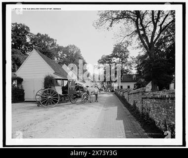 Le vieil autocar anglais à Mt. Vernon, Detroit Publishing Co. No. 072831., Gift ; State Historical Society of Colorado ; 1949, Washington, George,,, 1732-1799, maisons et repaires. , Estates. , Voitures et autocars. , États-Unis, Virginie, Mount Vernon (Estate) Banque D'Images