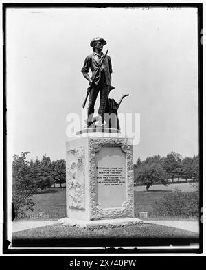 The minute Man, Concord, Mass., titre de veste., '11876 dup' sur négatif., Detroit Publishing Co. No. 090100., Gift ; State Historical Society of Colorado ; 1949, monuments & Memorials. , Sculpture. , Champs de bataille. , Minutemen (milice) , Concord, bataille de, Concord, Mass., 1775. , États-Unis, Massachusetts, Concord. Banque D'Images