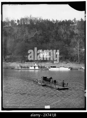 Ferry primitive, High Bridge, Kentucky, 'G 4254' sur négatif., Detroit Publishing Co. No. 019976., Gift ; State Historical Society of Colorado ; 1949, Ferries. , Voitures et autocars. , États-Unis, Kentucky, High Bridge. Banque D'Images