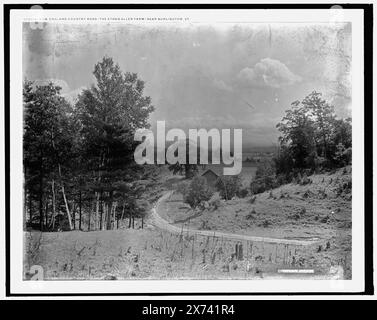 New England Country Road, (la ferme Ethan Allen), près de Burlington, Vt., partie du parc Ethan Allen, Detroit Publishing Co. 072618., Gift ; State Historical Society of Colorado ; 1949, Roads. , Parcs. , États-Unis, Vermont, Burlington. Banque D'Images