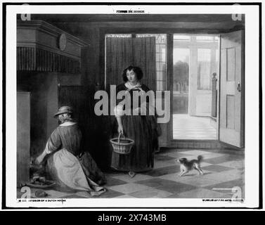 Intérieur d'une maison hollandaise, date basée sur Detroit, Thistle Publications (1912)., photographie d'une peinture au Museum of Fine Arts, Boston., Detroit Publishing Co. No. M 503., Gift ; State Historical Society of Colorado ; 1949, Interiors. , Habitations. , Femmes. Banque D'Images