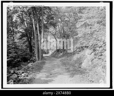 Split Rock Road, Ethan Allen Park, Burlington, V.T., 'G 8551' sur négatif., Detroit Publishing Co. 072615., Gift ; State Historical Society of Colorado ; 1949, Roads. , Parcs. , États-Unis, Vermont, Burlington. Banque D'Images