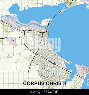 Corpus Christi, Texas, USA art poster cartographique Illustration de Vecteur