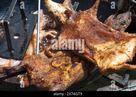 Le cuy frit, cobaye, ou cobaye, est un aliment traditionnel des Andes. Il est apprécié pour la qualité nutritionnelle de la viande. Banque D'Images