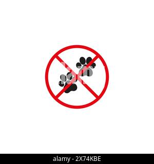 icône pas de chiens autorisés . illustration vectorielle de signe de chien d'interdiction Illustration de Vecteur