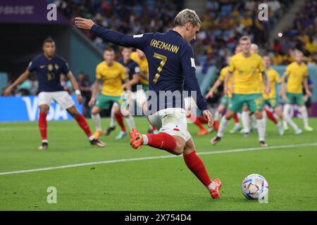 Doha, Qatar. 22e. novembre 2022. Antoine Griezmann en action lors du match entre France vs Australie, Groupe d, Coupe du monde de la FIFA Qatar 2022. Banque D'Images