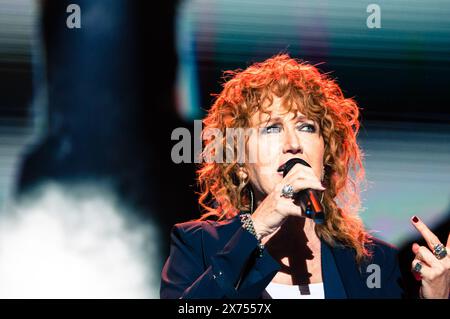 Torino, Italie. 2017. La chanteuse italienne Fiorella Mannoia s'est produite en direct sur la scène du festival GruVillage à Turin. Crédit : Andrea Pinna Banque D'Images