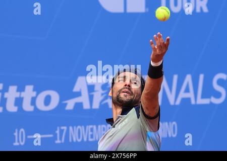 Turin, Italie. 17 mai 2024. Fabio Fognini (Italie) pendant 2024 Piemonte Open Intesa San Paolo, match international de tennis à Turin, Italie, 17 mai 2024 crédit : Agence photo indépendante/Alamy Live News Banque D'Images