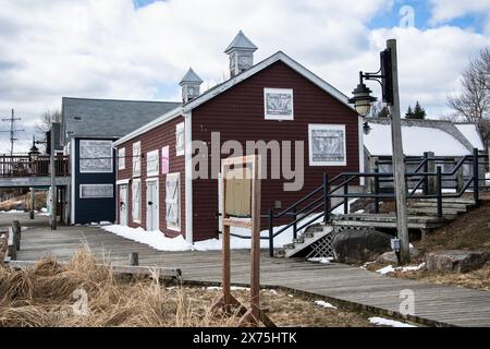 Bâtiments du parc Ritchie Wharf à Miramichi, Nouveau-Brunswick, Canada Banque D'Images