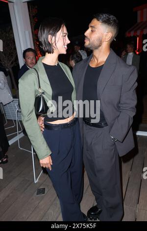 Kristel Van de Kamp et Nassim Lyes présents à la Nespresso x Vanity Fair x Instagram Party à la plage Nespresso lors du 77e Festival de Cannes le 17 mai 2024 à Cannes. Photo de Jerome Dominé/ABACAPRESS. COM Credit : Abaca Press/Alamy Live News Banque D'Images