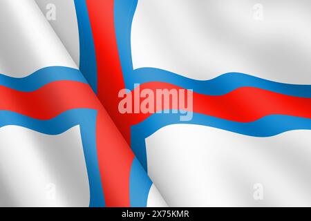 Îles Féroé agitant drapeau illustration 3D. Banque D'Images