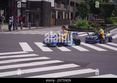 Expérience karting pour les touristes à Tokyo, Japon Banque D'Images