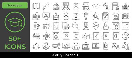 Collection d'icônes d'apprentissage ultime : Améliorez vos documents éducatifs avec des graphiques de haute qualité Illustration de Vecteur