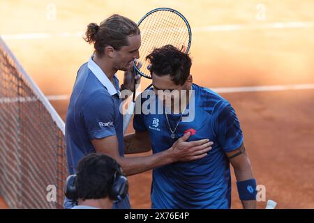 Rome, Italie 17.05.2024 : Alejandro Tabilo CHILE vs Alexander Zverev ALLEMAGNE lors du tournoi Internazionali BNL 2024 ATP 1000 Open masculin Banque D'Images