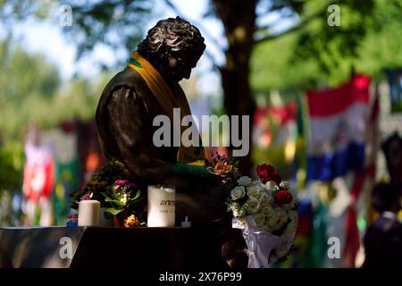 Le mémorial Ayrton Senna lors de la journée d'entraînement et de qualification du Grand Prix d'Emilie Romagne sur le circuit Autodromo Internazionale Enzo e Dino Ferrari en Italie. Date de la photo : samedi 18 mai 2024. Banque D'Images