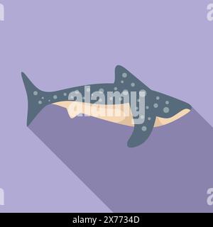 Conception vectorielle d'un requin baleine sur un fond violet, adapté au contenu éducatif Illustration de Vecteur