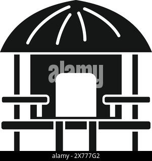 Icône vectorielle d'une structure de gazebo simple pour les thèmes de parc et de jardin Illustration de Vecteur