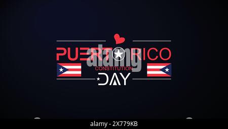 Design dynamique pour le jour de la Constitution de Porto Rico Illustration de Vecteur