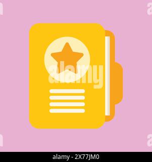 Design plat d'une icône de trophée d'or avec une étoile, symbolisant la réussite et le succès Illustration de Vecteur