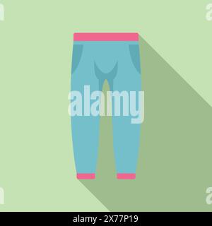 Design plat de leggings athlétiques avec ceinture rose sur fond vert Illustration de Vecteur