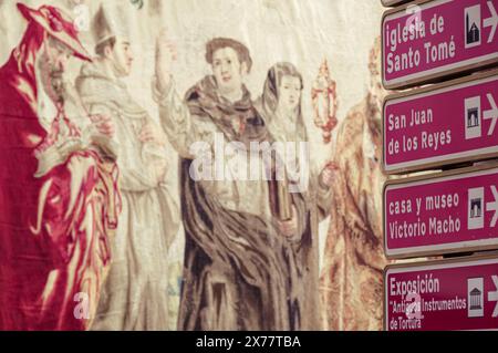 Tolède, Espagne, 19 juin 2014 : Art et mise en scène : un aperçu de la procession du Corpus Christi Banque D'Images