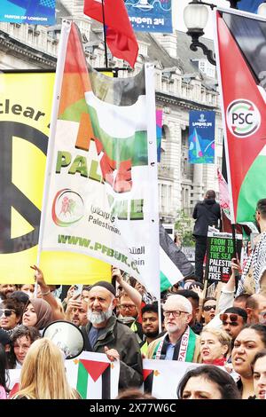 Londres, Royaume-Uni. 18 mai 2024. Jeremy Corbyn à Pro Palestinian National Demonstration : NAKBA 76 mars, Londres, Royaume-Uni. Crédit : Nidpor/Alamy Live News Banque D'Images