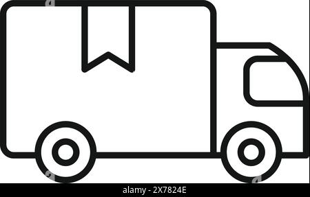 Icône de ligne de camion de livraison pour la conception graphique moderne, le transport et l'industrie logistique. Illustration vectorielle simple et modifiable Illustration de Vecteur