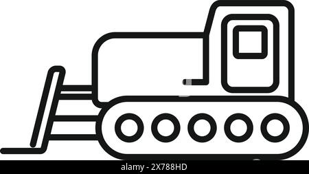 Illustration schématique simpliste d'un bulldozer, parfait pour une utilisation de design industriel Illustration de Vecteur