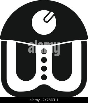 Illustration vectorielle d'un casque d'astronaute stylisé dans un design simple noir et blanc Illustration de Vecteur