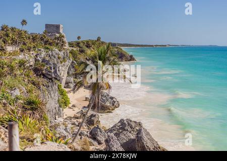 Beau site archéologique de la culture maya à Tulum, Mexique Banque D'Images