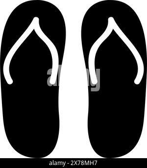 Un motif simple, noir et blanc d'une paire de tongs Illustration de Vecteur