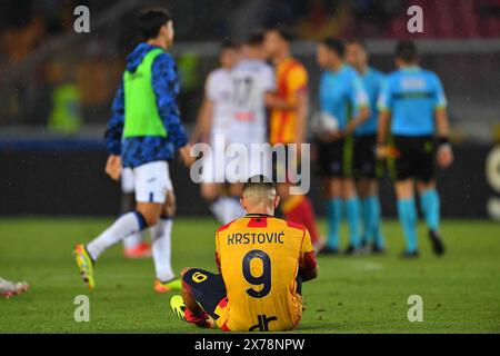 Lecce, Italie. 18 mai 2024. Célébration finale des joueurs d'Atalanta lors du match de football Serie A TIM entre l'US Lecce et Atalanta BC au stade via del Mare à Lecce, Italie, samedi 18 mai 2024. (Photo Giovanni Evangelista/LaPresse) crédit : LaPresse/Alamy Live News Banque D'Images